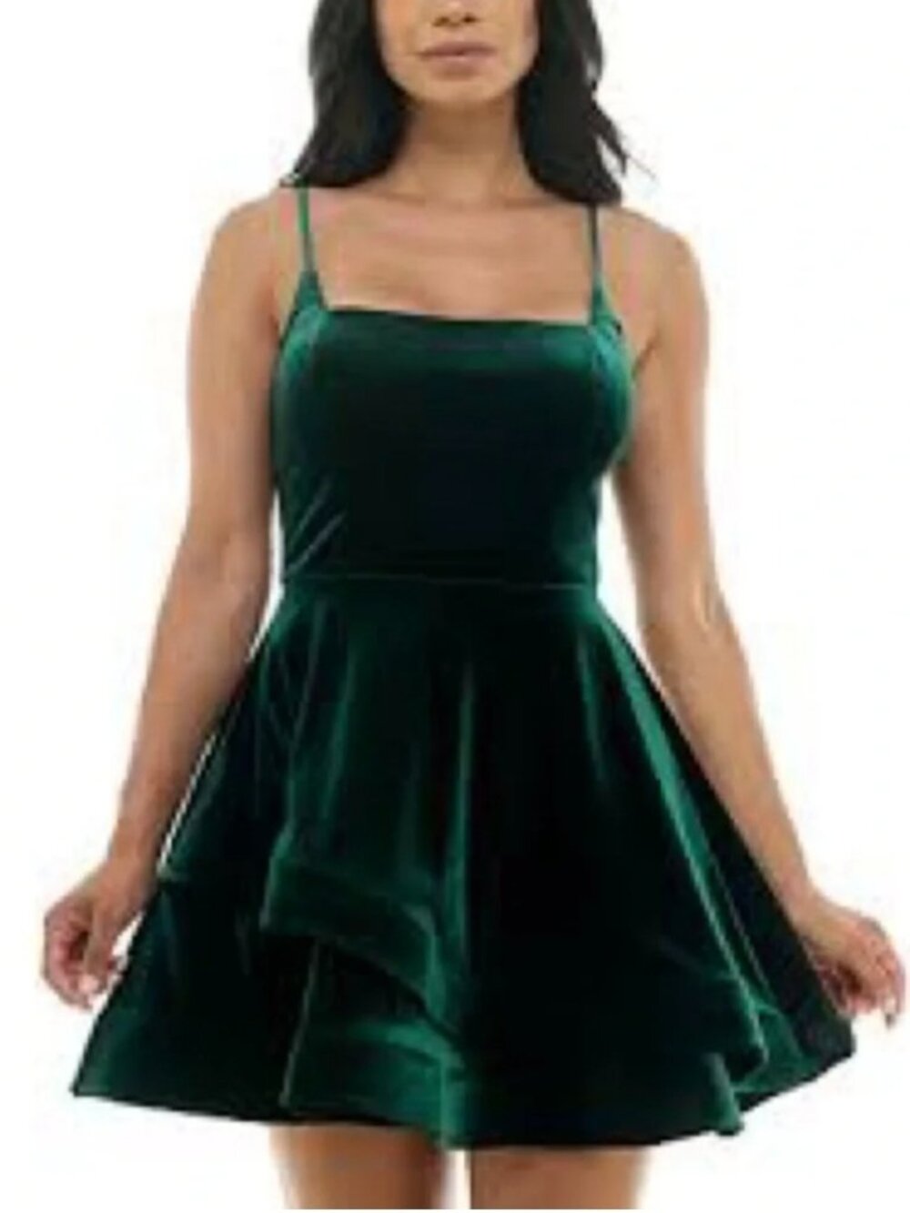 B Darlin green velvet fit and flare dress
